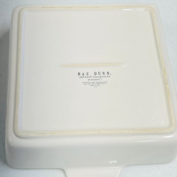 Rae Dunn "HO HO HO" Square Baking / Casserole Dish New Red Print - Picture 2 of 6